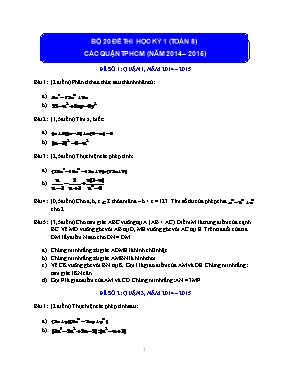 Bộ 3 đề thi học kỳ 1 (Toán 8) các quận TP Hồ Chí Minh (2013  2014)